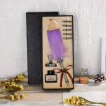 Retro Feather Birthday New Year Gift Oblique Ink Engraved Pen Set - Image 6