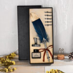 Retro Feather Birthday New Year Gift Oblique Ink Engraved Pen Set - Image 8