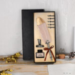 Retro Feather Birthday New Year Gift Oblique Ink Engraved Pen Set - Image 9