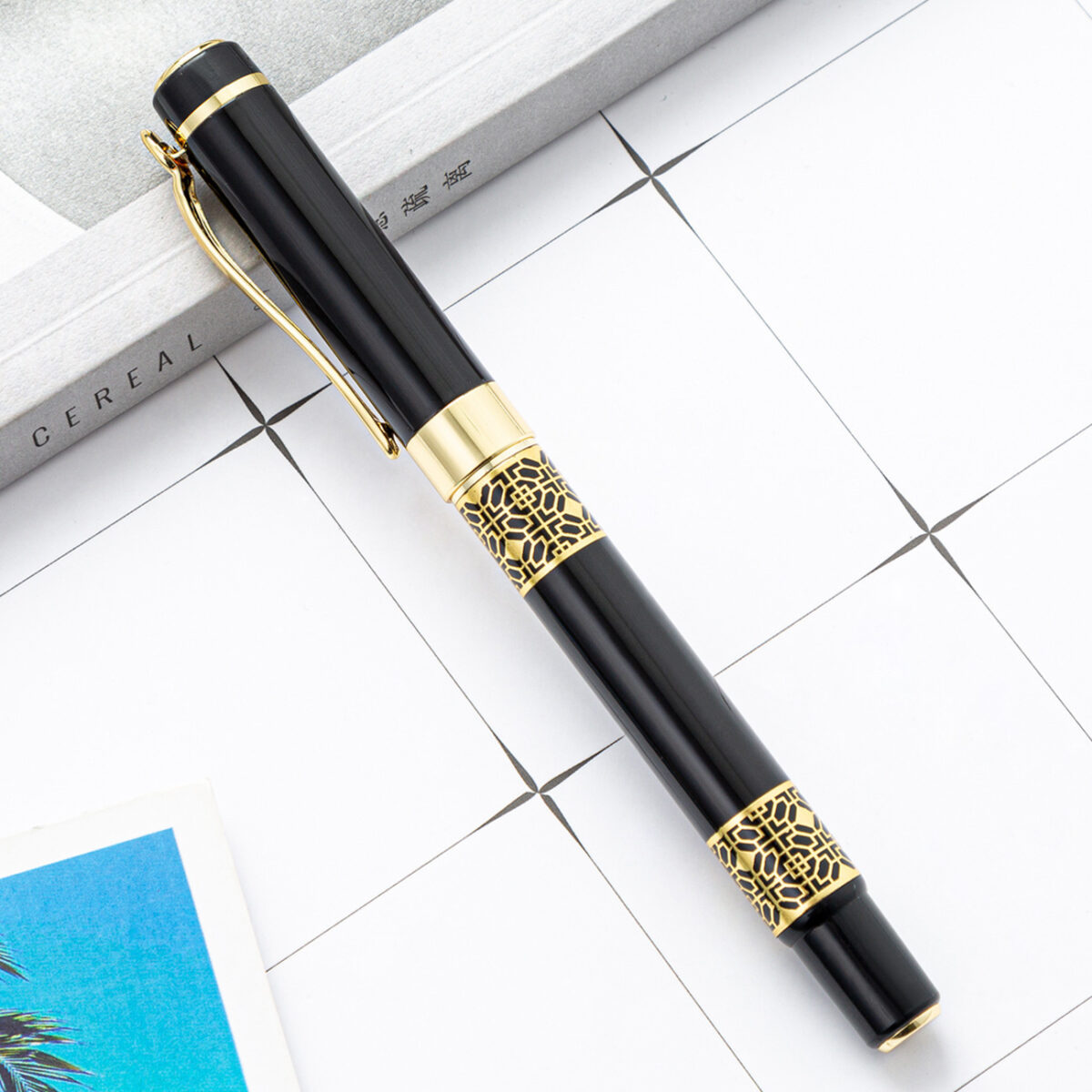 Wood grain fountain pen metal signature pen - Image 8