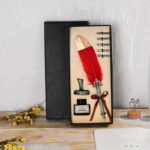 Retro Feather Birthday New Year Gift Oblique Ink Engraved Pen Set - Image 10