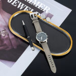 3 Piece Men's Watch Set Gift Box Sports Retro Calendar Quartz Watch Pen Cufflinks - Image 4