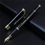 Full Metal Top Tip Fountain Pen Free Engraving Gold Text - Image 6