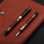 Wood grain fountain pen metal signature pen - Image 2