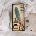 Retro Feather Birthday New Year Gift Oblique Ink Engraved Pen Set - Image 4